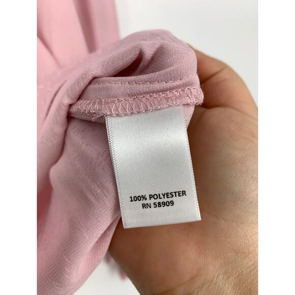 Chelsea & Violet Blouse Womens Small Pink Split Neck Long Sleeve Ruffle Collar - Picture 4 of 5